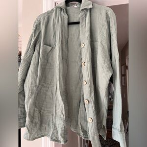 Anything You Want Olive Button Front Blouse